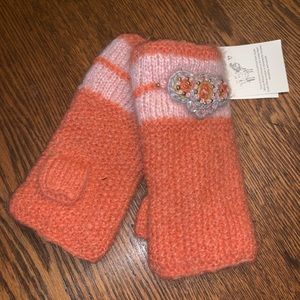 French Knot South African Mohair Fingerless Gloves